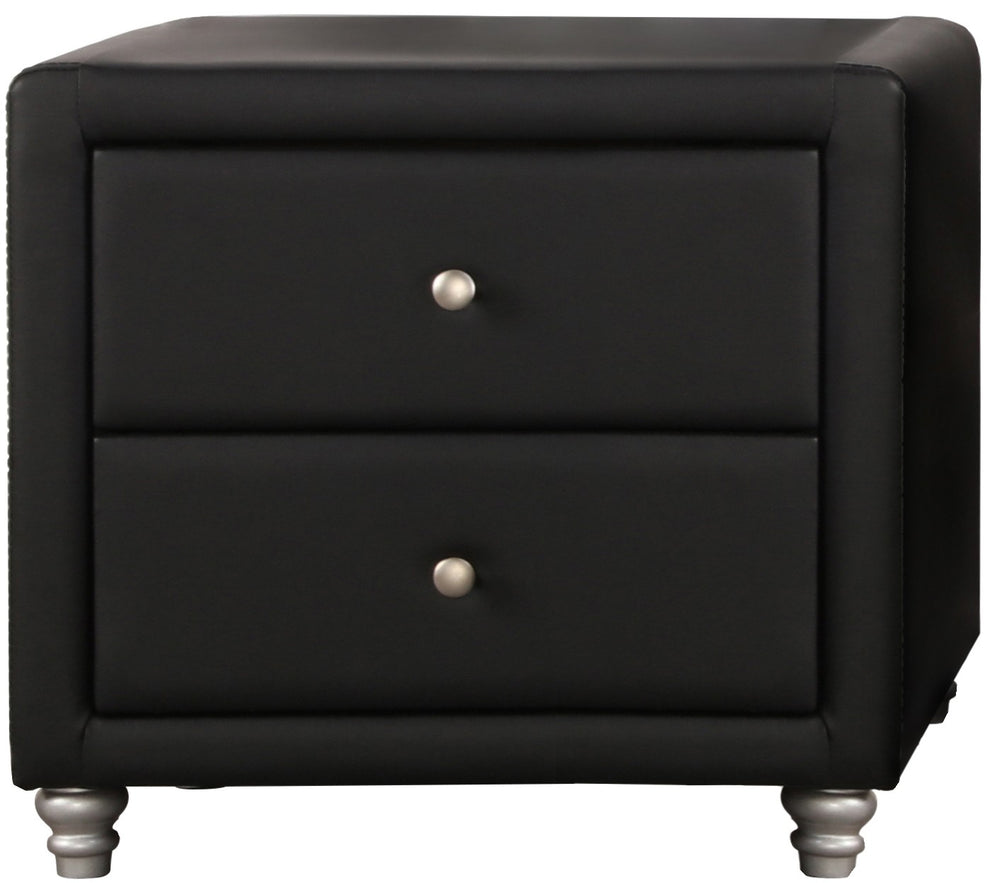 Brown Upholstered 2 Drawer Nightstand By Homeroots | Nightstands | Modishstore - 6