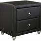 Brown Upholstered 2 Drawer Nightstand By Homeroots | Nightstands | Modishstore - 7