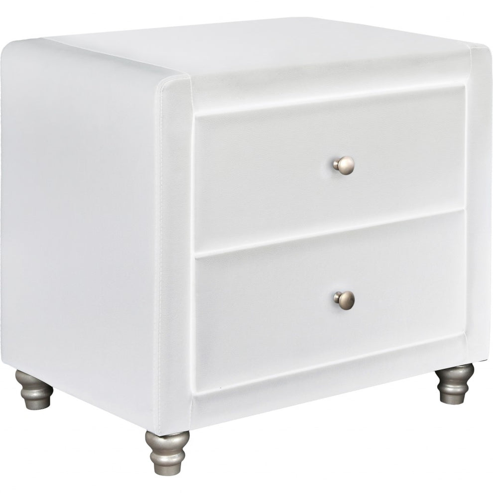 Brown Upholstered 2 Drawer Nightstand By Homeroots | Nightstands | Modishstore - 13
