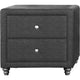 Brown Upholstered 2 Drawer Nightstand By Homeroots | Nightstands | Modishstore - 17