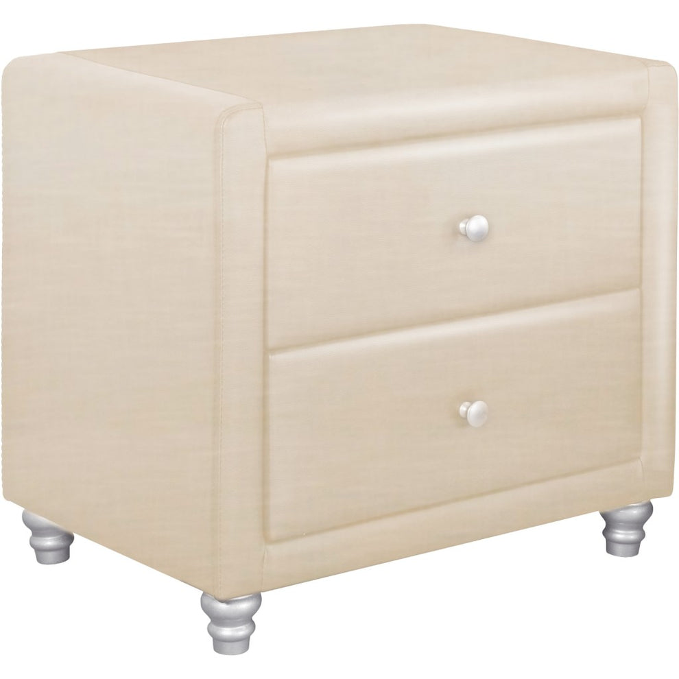 Brown Upholstered 2 Drawer Nightstand By Homeroots | Nightstands | Modishstore - 22