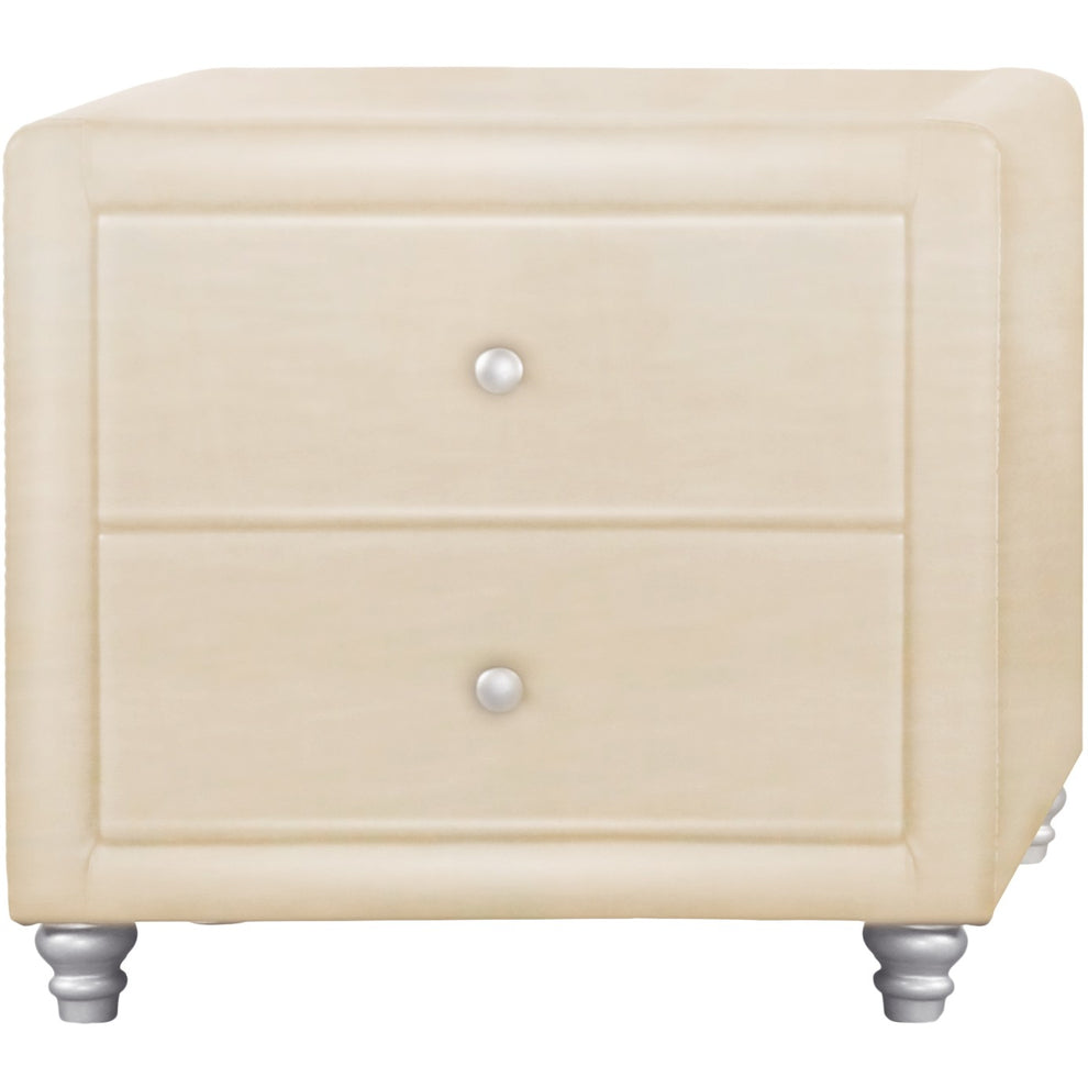 Brown Upholstered 2 Drawer Nightstand By Homeroots | Nightstands | Modishstore - 23