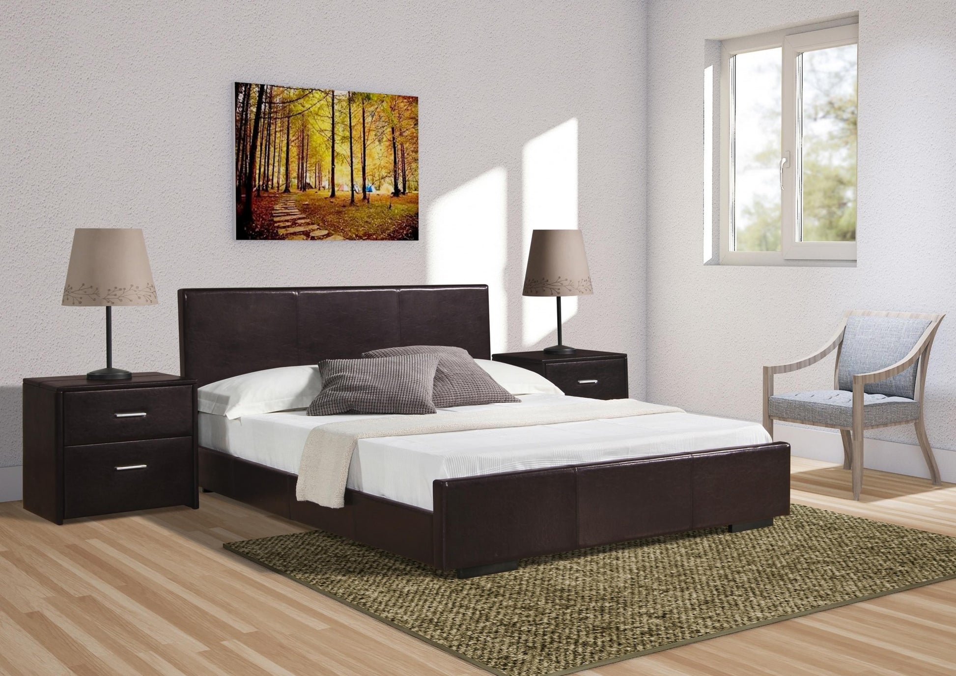 Brown Platform Twin Bed By Homeroots | Beds | Modishstore - 6