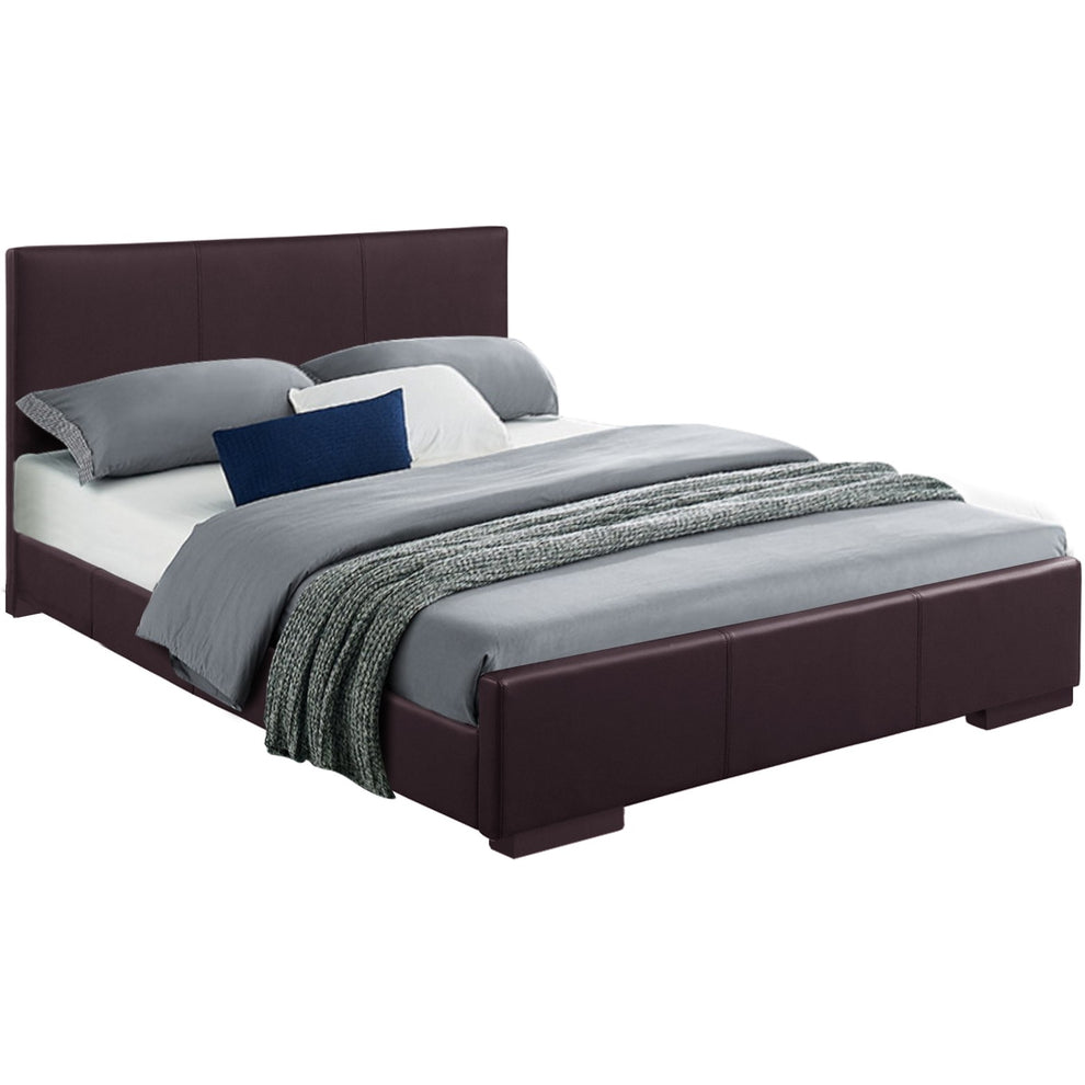 Brown Platform King Bed By Homeroots | Beds | Modishstore - 3
