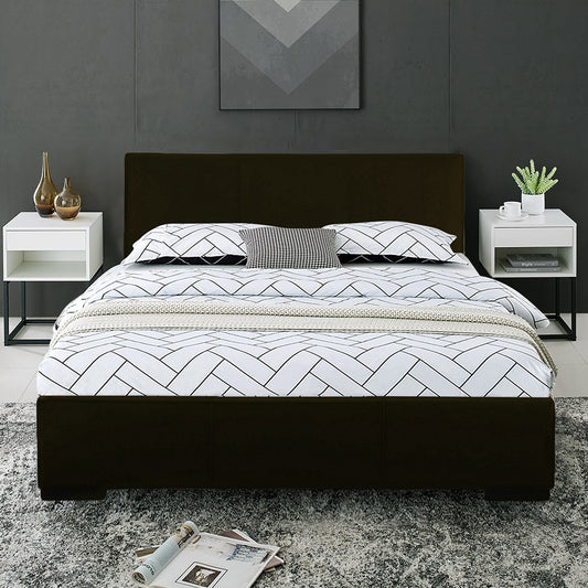 Black Platform Twin Bed By Homeroots | Beds | Modishstore - 5