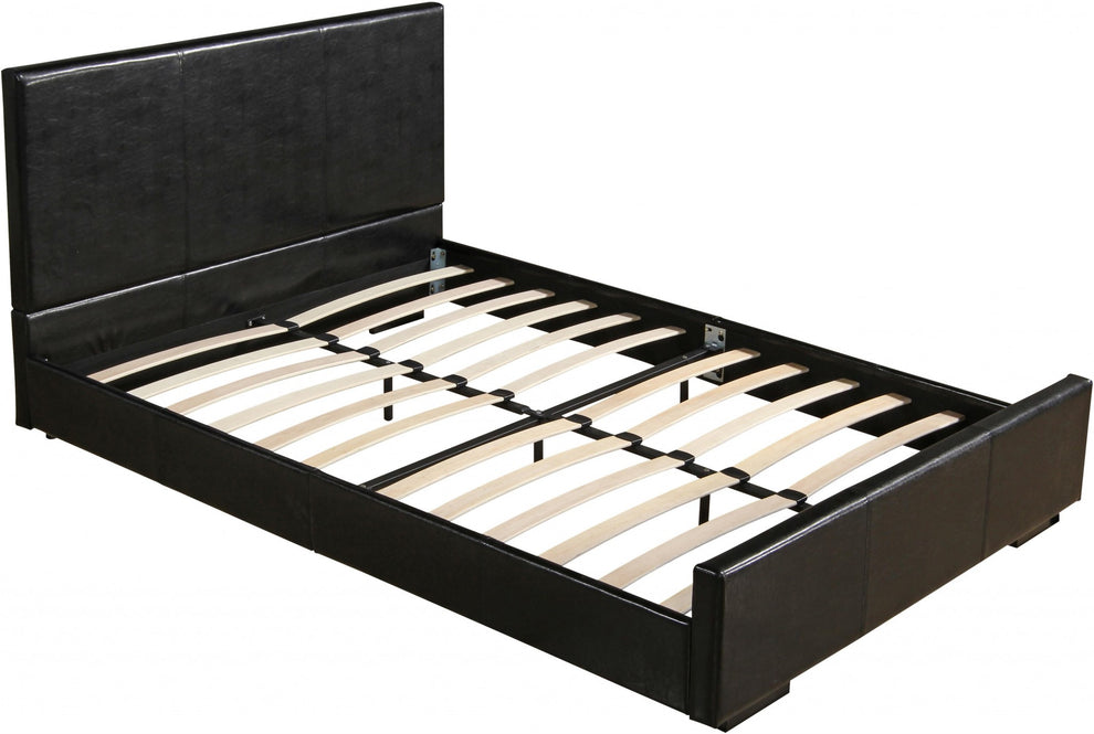 Black Platform Full Bed By Homeroots | Beds | Modishstore - 4