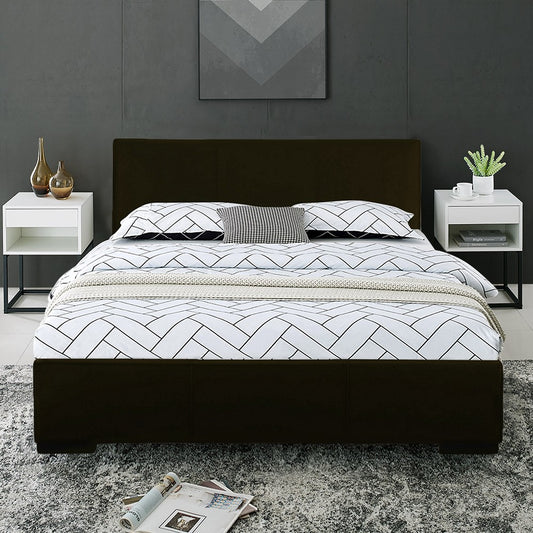 Black Platform Full Bed By Homeroots | Beds | Modishstore