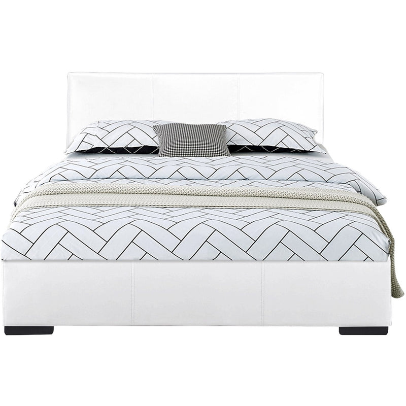White Platform Full Bed By Homeroots | Beds | Modishstore