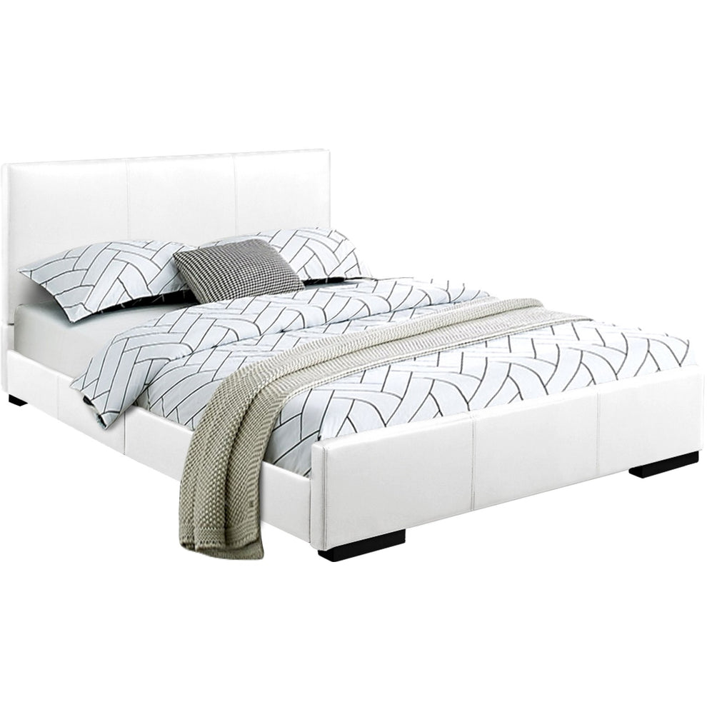 White Platform Full Bed By Homeroots | Beds | Modishstore - 3