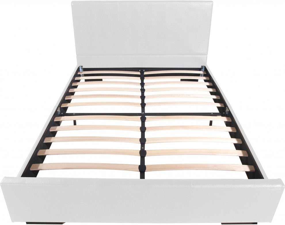 White Platform Full Bed By Homeroots | Beds | Modishstore - 5