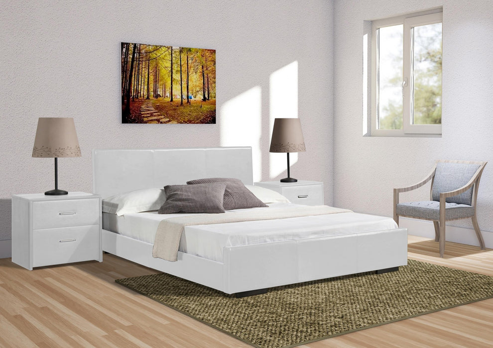 White Platform Full Bed By Homeroots | Beds | Modishstore - 6