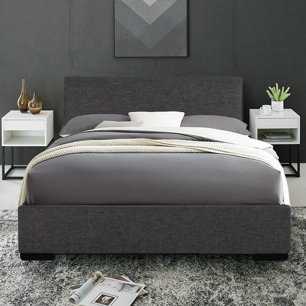Grey Platform Full Bed By Homeroots | Beds | Modishstore - 4