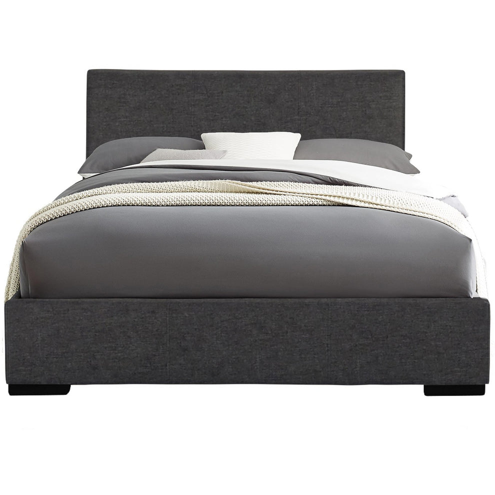 Grey Platform Queen Bed By Homeroots | Beds | Modishstore - 2