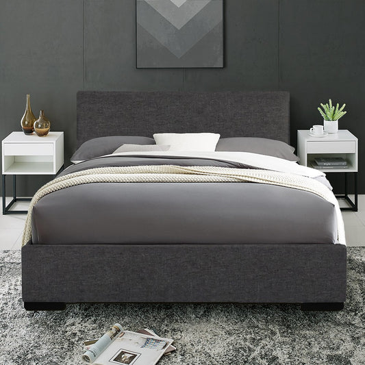 Grey Platform Queen Bed By Homeroots | Beds | Modishstore - 4