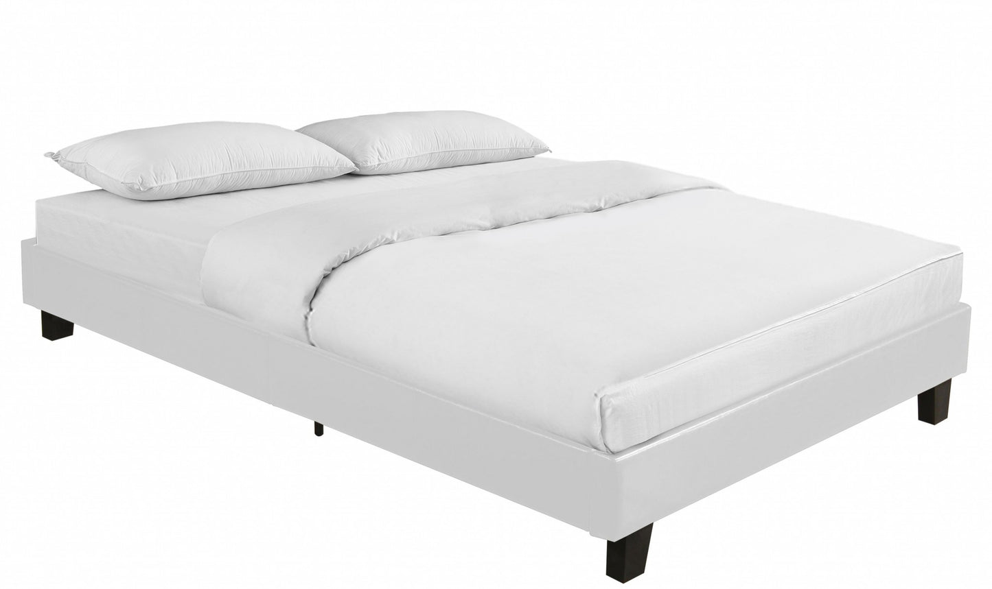 White Platform Queen Bed By Homeroots - 397007 | Beds | Modishstore - 2