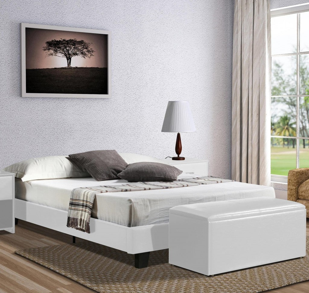 White Platform Queen Bed By Homeroots - 397007 | Beds | Modishstore - 6