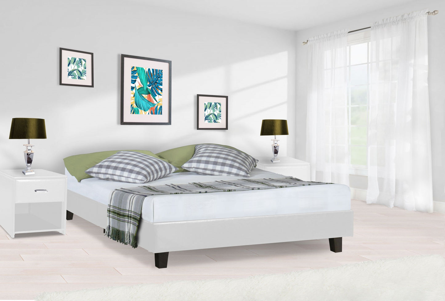 White Platform King Bed By Homeroots - 397008 | Beds | Modishstore - 7