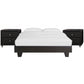 Black Platform Queen Bed With Two Nightstands By Homeroots - 397009 | Beds | Modishstore - 2