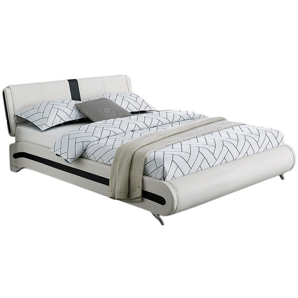 White Platform Queen Bed By Homeroots - 397013 | Beds | Modishstore - 2