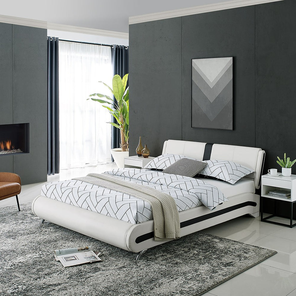 White Platform Queen Bed By Homeroots - 397013 | Beds | Modishstore - 5