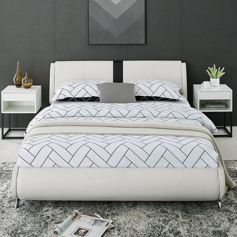 White Platform Queen Bed By Homeroots - 397013 | Beds | Modishstore - 8