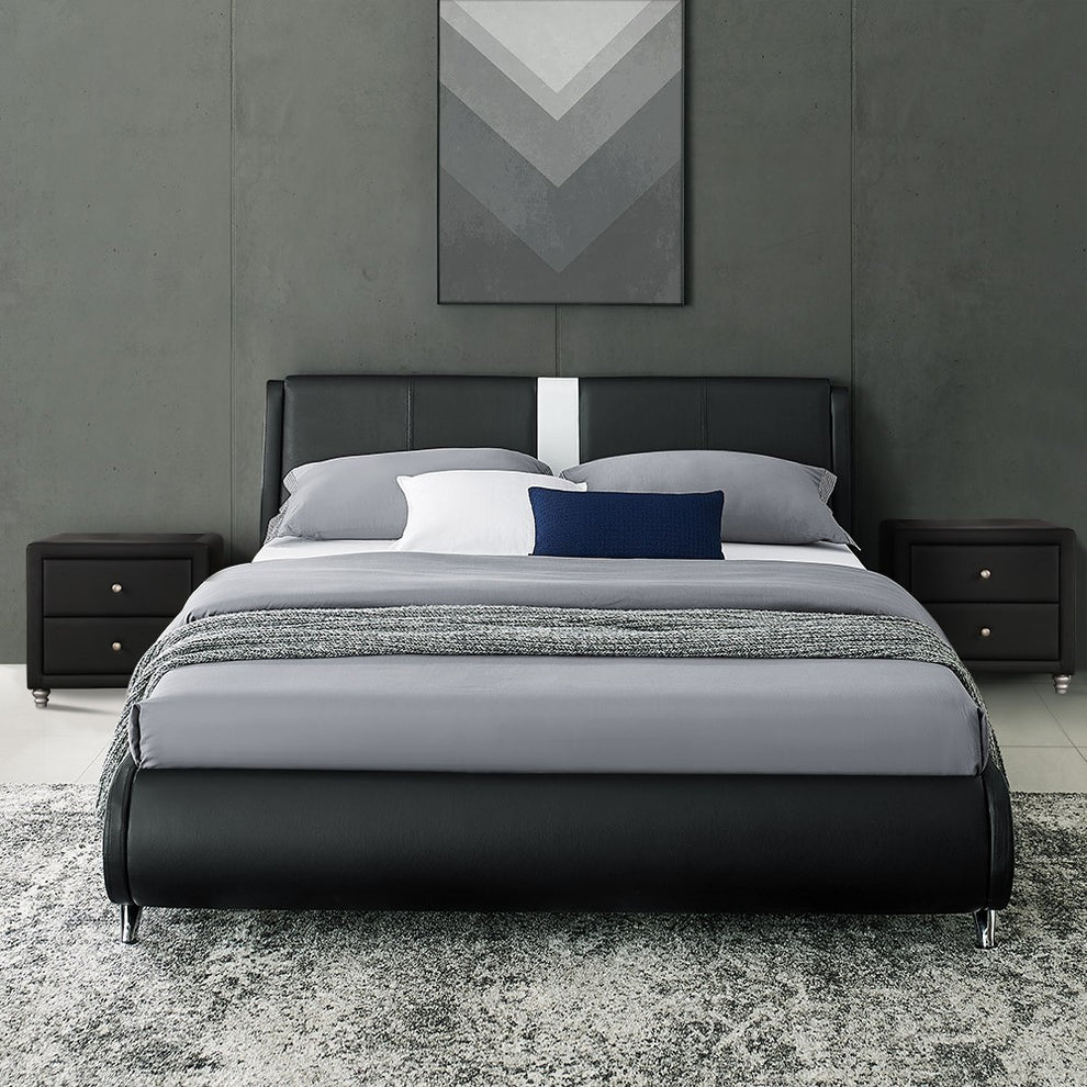 Black Platform King Bed By Homeroots - 397016 | Beds | Modishstore - 9