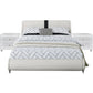 White Platform Queen Bed With Two Nightstands By Homeroots - 397017 | Beds | Modishstore