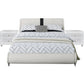 White Platform Queen Bed With Two Nightstands By Homeroots - 397017 | Beds | Modishstore - 2