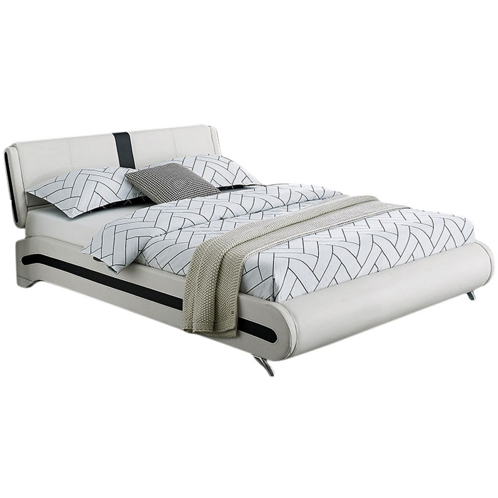 White Platform Queen Bed With Two Nightstands By Homeroots - 397017 | Beds | Modishstore - 4