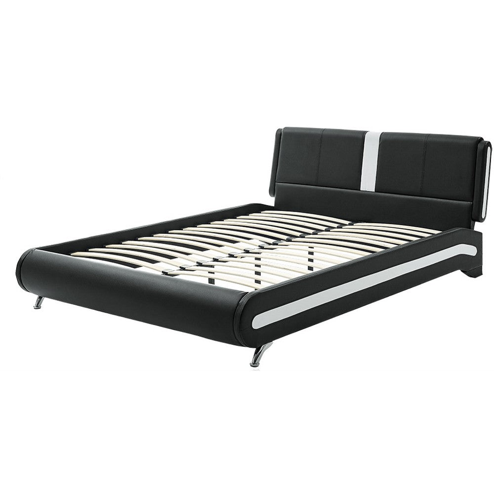 Black Platform King Bed With Two Nightstands By Homeroots - 397020 | Beds | Modishstore - 7