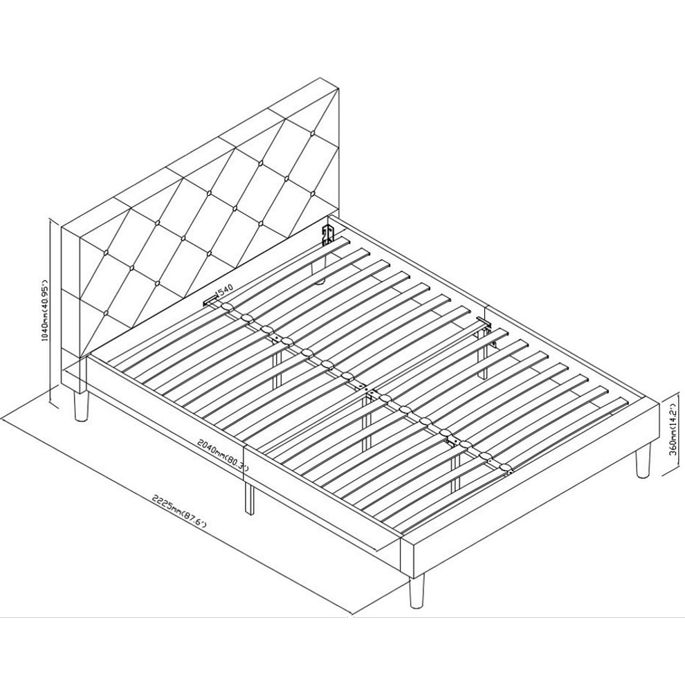 Grey Queen Platform Bed By Homeroots | Beds | Modishstore - 7