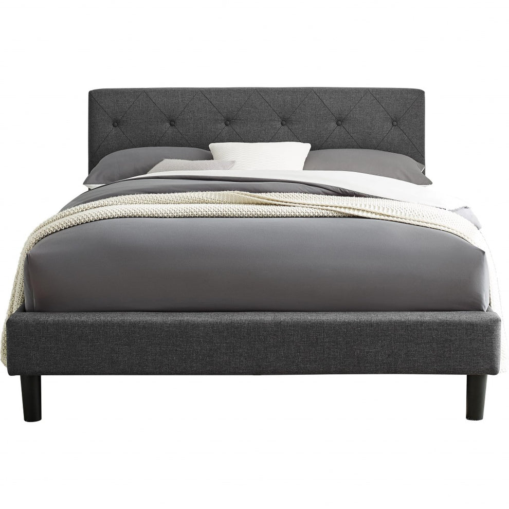Grey King Platform Bed By Homeroots | Beds | Modishstore - 3