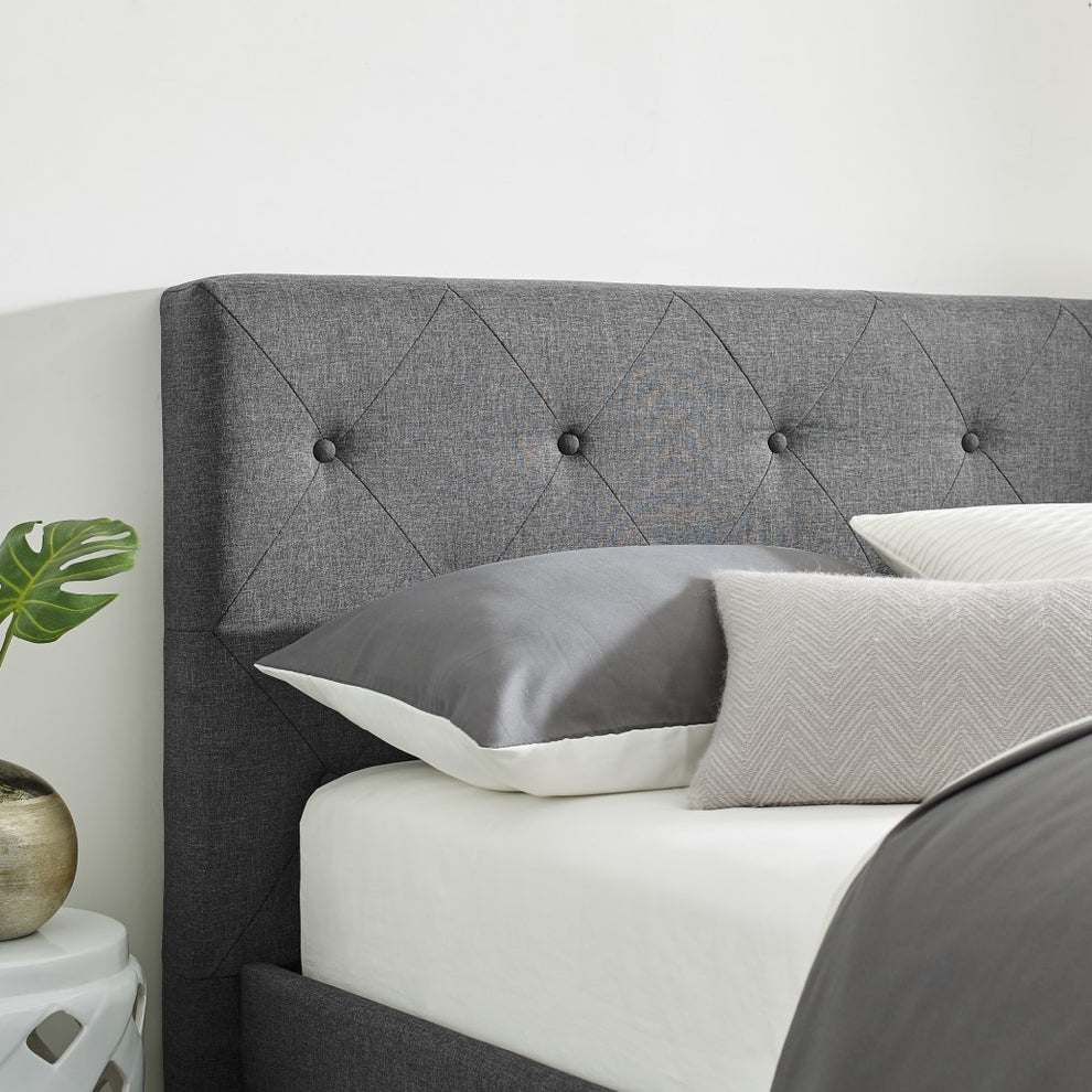 Grey King Platform Bed By Homeroots | Beds | Modishstore - 5
