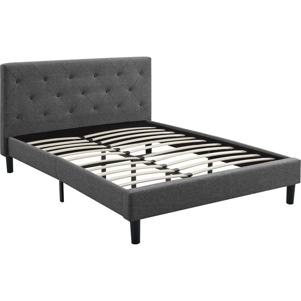 Grey King Platform Bed By Homeroots | Beds | Modishstore - 7