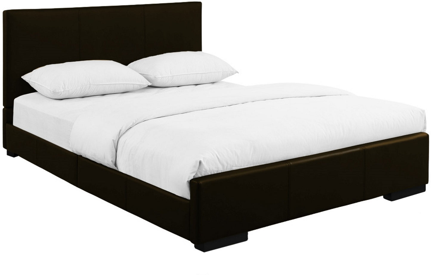 Brown Upholstered Full Platform Bed By Homeroots | Beds | Modishstore - 2