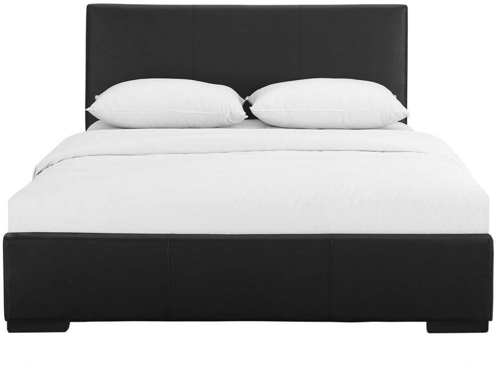 Black Upholstered Twin Platform Bed By Homeroots | Beds | Modishstore - 2
