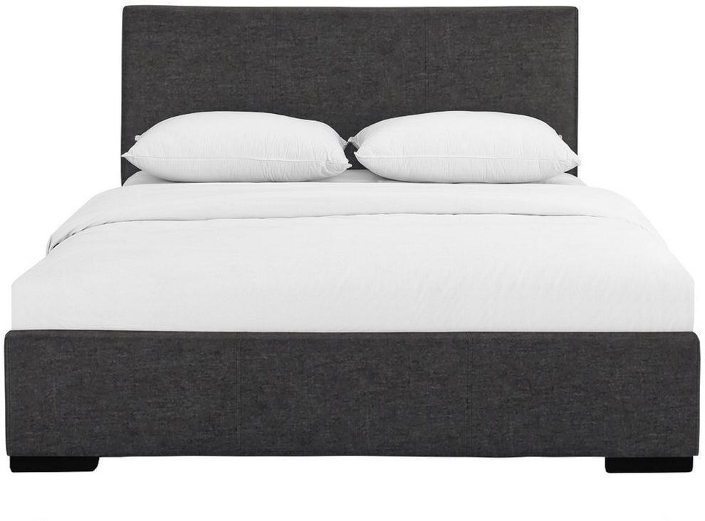 Grey Upholstered Full Platform Bed By Homeroots | Beds | Modishstore - 2