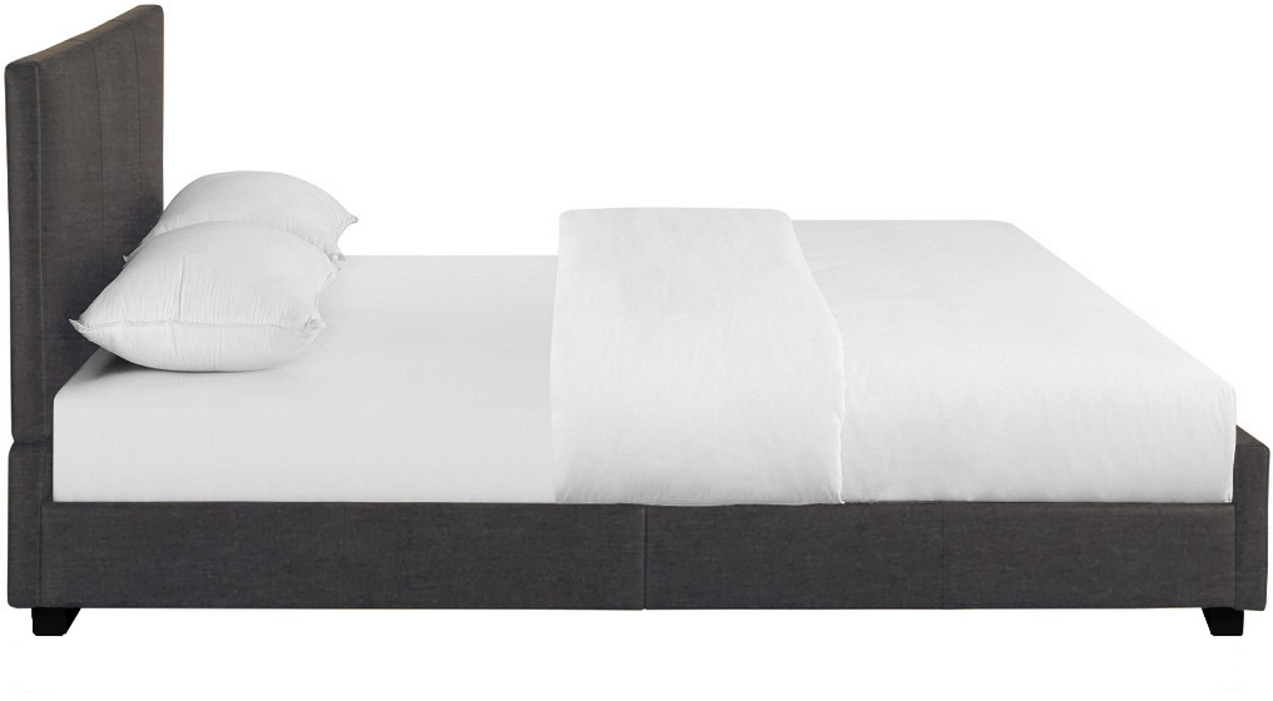 Grey Upholstered Full Platform Bed By Homeroots | Beds | Modishstore - 3