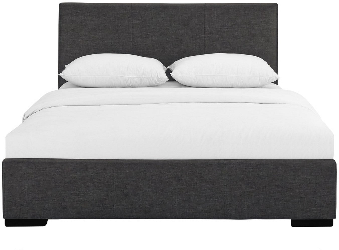 Grey Upholstered King Platform Bed By Homeroots | Beds | Modishstore