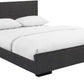 Grey Upholstered King Platform Bed By Homeroots | Beds | Modishstore - 2