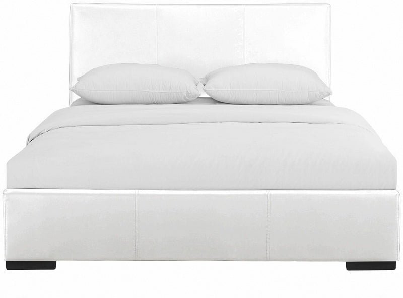 White Upholstered Full Platform Bed By Homeroots | Beds | Modishstore
