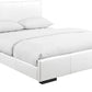 White Upholstered Full Platform Bed By Homeroots | Beds | Modishstore - 2