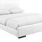 White Upholstered Full Platform Bed By Homeroots | Beds | Modishstore - 3