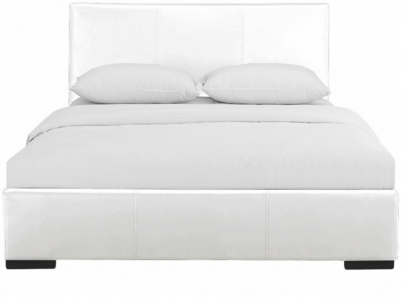 White Upholstered King Platform Bed By Homeroots | Beds | Modishstore