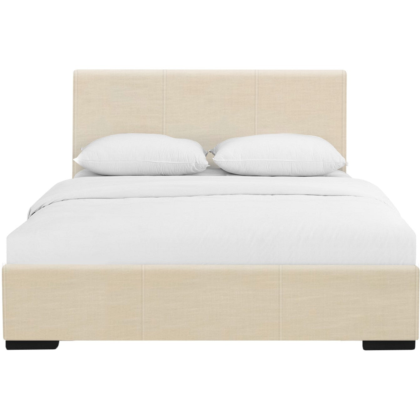 Beige Upholstered Twin Platform Bed By Homeroots | Beds | Modishstore