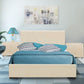 Beige Upholstered Queen Platform Bed By Homeroots | Beds | Modishstore - 4