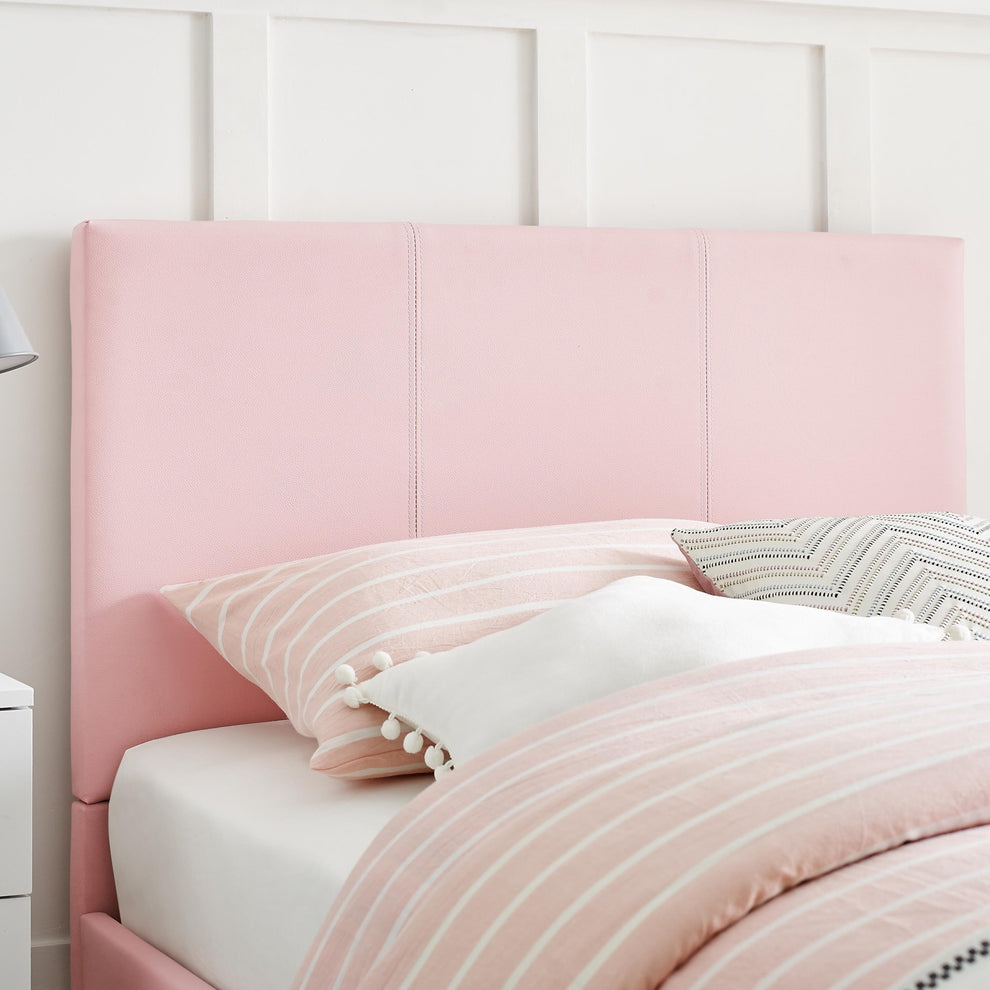 Pink Upholstered Full Platform Bed By Homeroots | Beds | Modishstore - 4