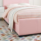 Pink Upholstered Full Platform Bed By Homeroots | Beds | Modishstore - 4