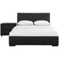 Black Upholstered King Platform Bed With Nightstand By Homeroots | Beds | Modishstore - 3