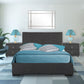Grey Upholstered Platform King Bed With Two Nightstands By Homeroots | Beds | Modishstore